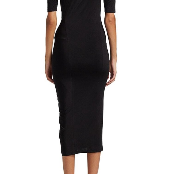 WAYF Rigby Stretch Satin Ruched Midi Dress - Picture 3 of 3